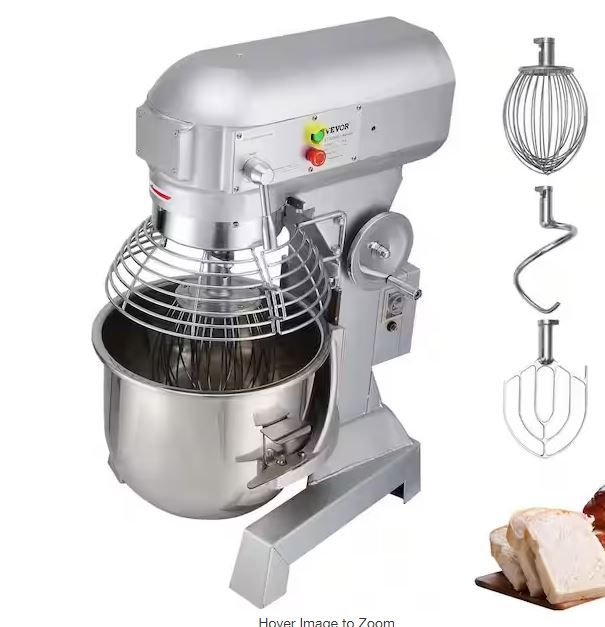 Photo 1 of 15 Qt. Commercial Food Mixer 3 Speeds Adjustable Spiral Mixer with Stainless Steel Bowl for Schools Bakeries
