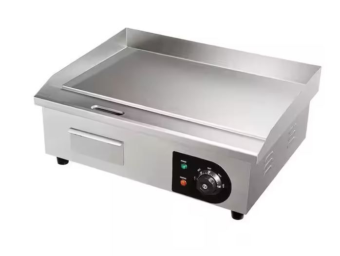 Photo 1 of Commercial Electric Griddle 22 in. Countertop Flat Top Griddle 1600-Watt Stainless Steel Teppanyaki Grill,Silver---THERE IS A MINOR BEND ON THE SIDE OF ITEM 
