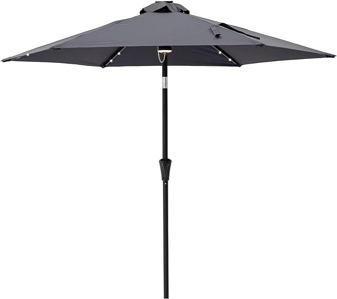 Photo 1 of C-Hopetree 7.5 ft Outdoor Patio Market Umbrella with Solar LED Lights and Tilt