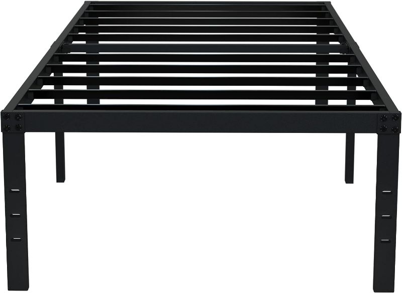 Photo 1 of  Twin XL Bed Frames No Box Spring Needed, Heavy Duty XL Twin Metal Platform Bed Frame with Tall Storage Space, Noise Free, Easy Assembly, Black