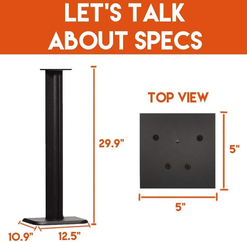 Photo 1 of ECHOGEAR Universal Floor Speaker Stands - Vibration-Absorbing MDF Design Works with Klipsch, Polk, JBL & Other Bookshelf Speakers Or Studio Monitors - Includes Sound Iso Pads & Carpet Spikes