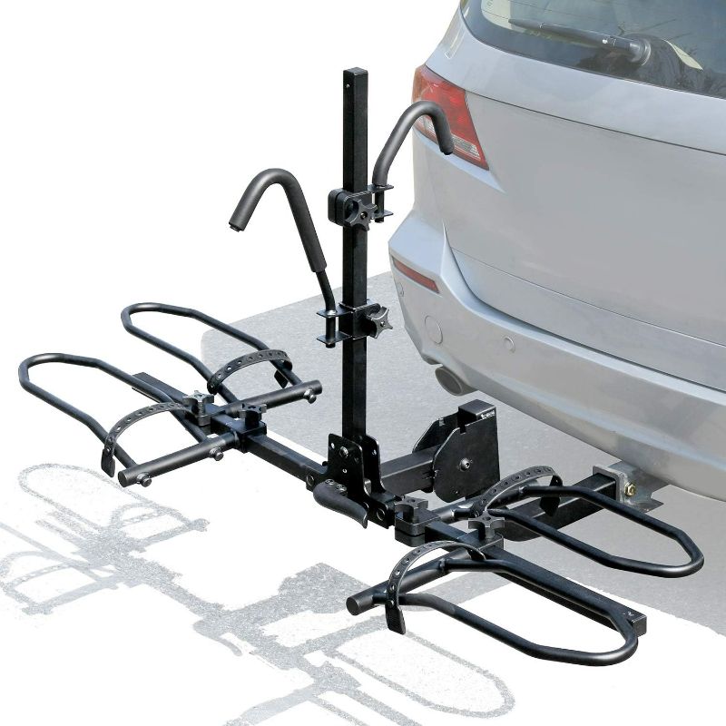 Photo 1 of Leader Accessories 2-Bike Platform Style Hitch Mount Bike Rack, Tray Style Bicycle Carrier Racks Foldable Rack for Cars, Trucks, SUV 