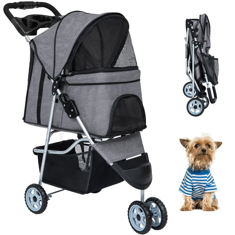 Photo 1 of BestPet Pet Stroller Dog Cat Jogger Stroller for Medium Small Dogs Cats Folding Lightweight Travel Stroller