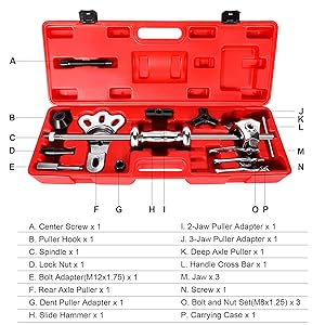 Photo 1 of OMT Slide Hammer Puller Set, Front Wheel Hub Bearing Remover & Rear Wheel Axle Hub Dent Shaft Puller Tool Kit