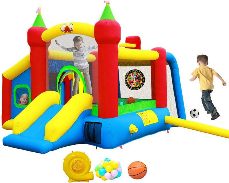Photo 1 of WELLFUNTIME Inflatable Bounce House,Jumping Castle Slide with Blower,Kids Bouncer