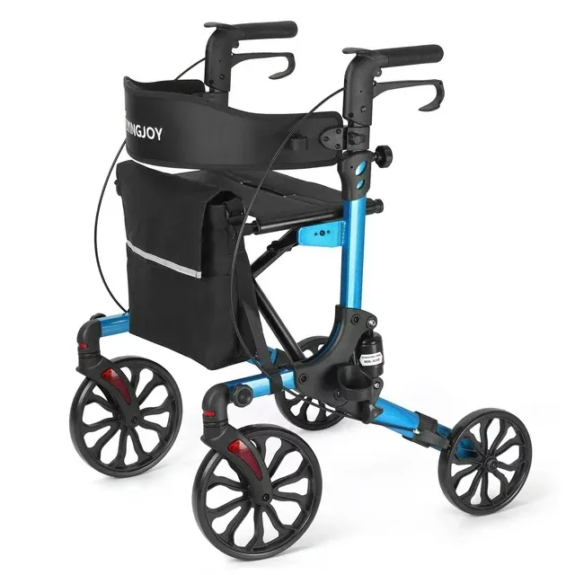 Photo 1 of Flyingjoy Walker with Seat -Folding Tall Rolling Walker with Front Wheels Supporting Up to 300lbs