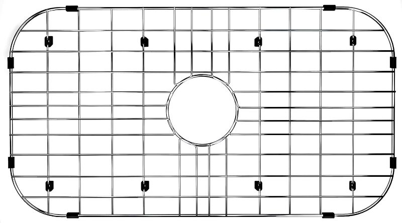 Photo 1 of Alonsoo 26" x 14" Kitchen Sink Grid and Sink Protectors, Stainless Steel Sink Grids for Bottom of Kitchen Sink Centered Drain with Corner Radius, Stainless Steel
