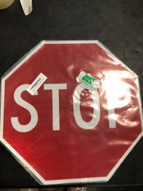 Photo 2 of Stop Sign Street Road Sign 30 x 30. A Real Sign. Prismatic Reflective Sheeting