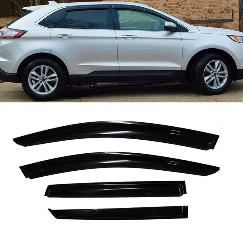 Photo 1 of Deebior FD4P04 Original Side Window Deflector Visor Rain Guard,Outside Mount Tape-on Shatterproof Dark Smoke,4pc window Shades fit for 2015-2021 Ford Edge