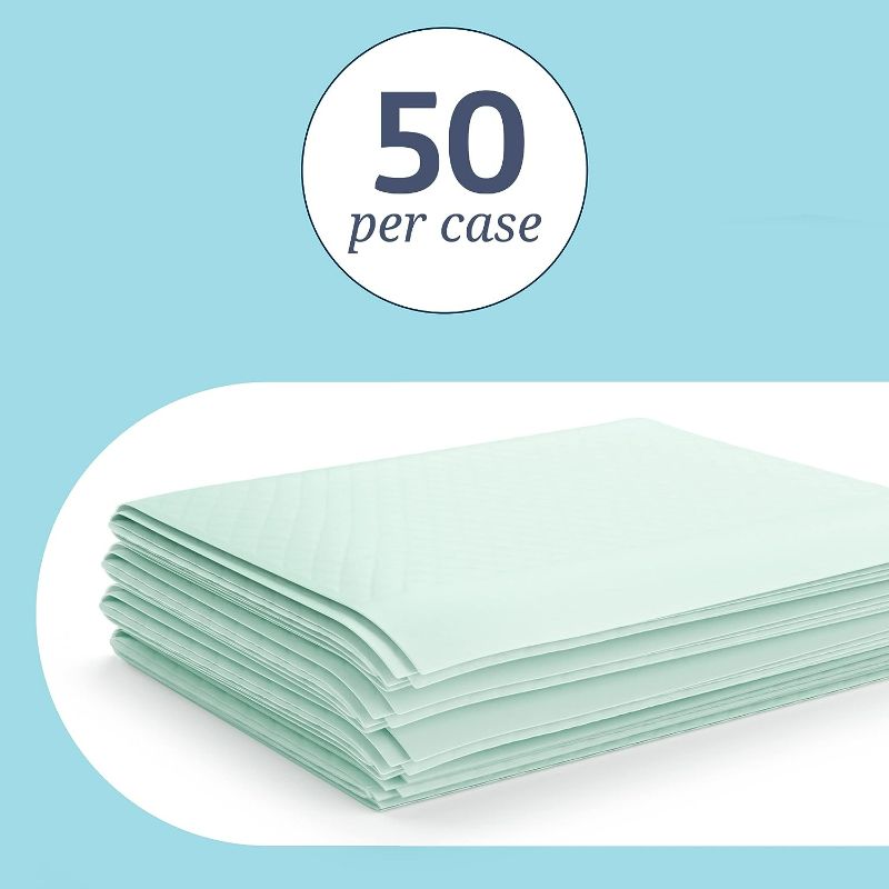 Photo 1 of Medline Incontinence Bed Pads 36 x 36 Inches (Pack of 50), Super Absorbent Extra Large Disposable Underpads for Surface Protection, Thick Quilted Chucks Pee Pads for Adults, Kids and Babies, Green
