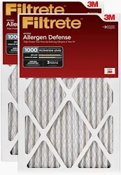 Photo 1 of 3M Filtrete 1-Inch Micro Allergen Defense MPR 1000 Air Filters 20x25x1 2-PACK