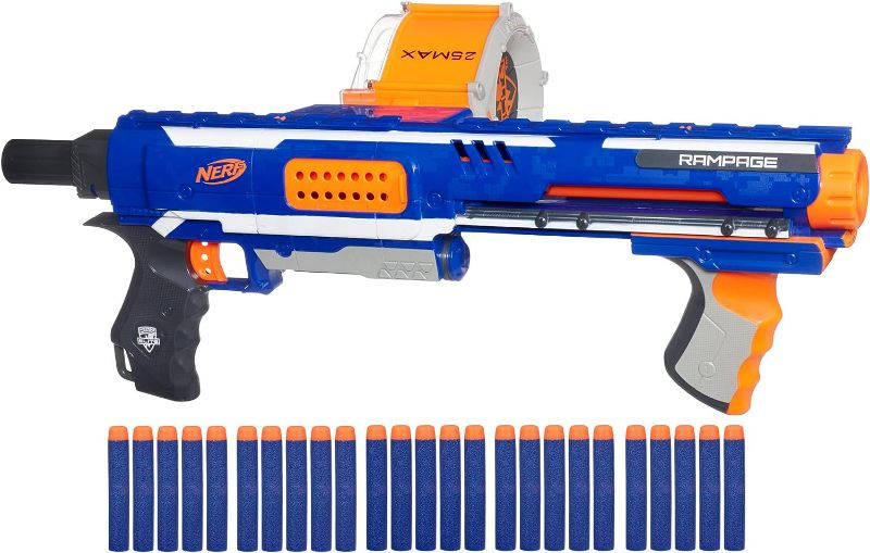 Photo 1 of NERF Rampage N-Strike Elite Toy Blaster with 25 Dart Drum Slam Fire for Kids, Teens