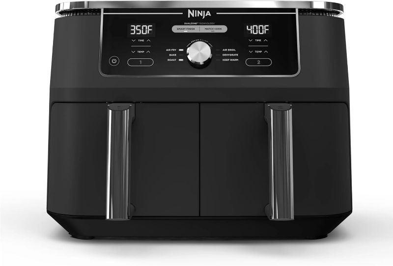 Photo 1 of Ninja DZ401 Foodi 10 Quart 6-in-1 DualZone XL 2-Basket Air Fryer with 2 Independent Frying Baskets, Match Cook & Smart Finish to Roast, Broil, Dehydrate for Quick, Easy Family-Sized Meals