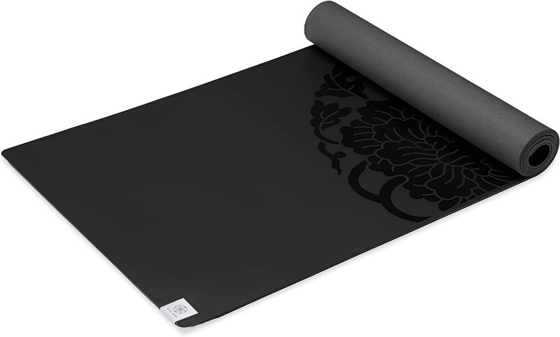Photo 1 of Gaiam Dry-Grip Yoga Mat - 5mm Thick Non-Slip Exercise & Fitness Mat for Standard or Hot Yoga, Pilates and Floor Workouts - Cushioned Support, Non-Slip Coat 