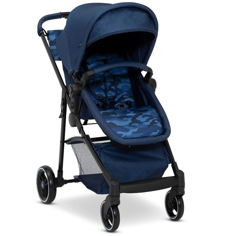 Photo 1 of GAP babyGap 2-in-1 Carriage Stroller - Car Seat Compatible - Easy One-Handed Fold - Lightweight Stoller with Oversized Canopy & Reclining Seat - Made with Sustainable Materials, Navy 