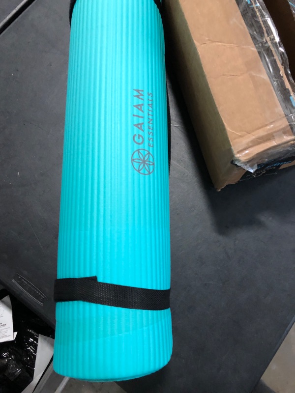 Photo 2 of Gaiam Essentials Thick Yoga Mat Fitness & Exercise Mat with Easy-Cinch Yoga Mat Carrier Strap