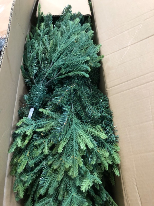 Photo 2 of 6FT Artificial Christmas Tree Mixed Branch Tips, Unlit Hinged Premium Spruce Fake Xmas Trees, Green, Foldable Base