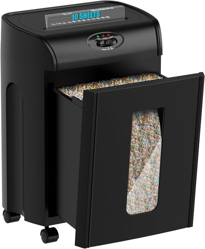 Photo 1 of Woolsche Paper Shredder, 10-Sheet Micro Cut with 4.76-Gallon Pull Out Basket, P-6 Security Level, 3-Mode Design Shred Paper and CD/Credit Card, Durable&Fast with Jam Proof System Shredder for Office