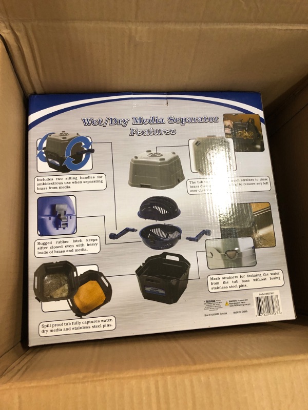 Photo 1 of Wet/Dry Media Separator with Perforated Sifter and Mesh Media Strainer for Reloading, blue, gray