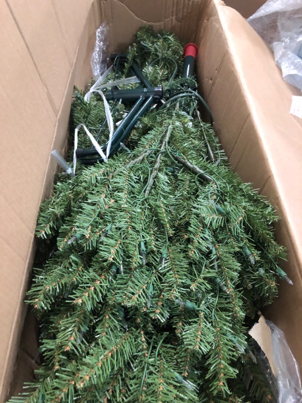 Photo 2 of National Tree Company Pre-Lit Artificial Full Christmas Tree, Green, North Valley Spruce, Multicolor Lights, Includes Stand