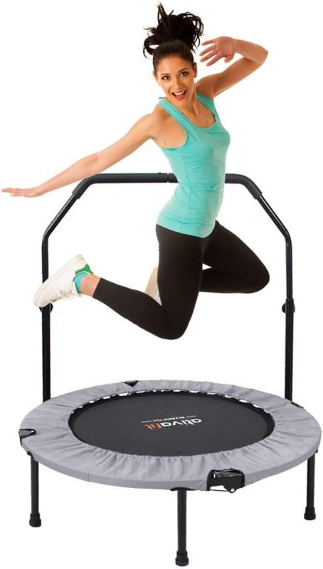 Photo 1 of Ativafit Fitness Trampoline for Kids and Adults Foldable Mini Trampoline with Comfortable Foam Handle Workout Indoor Outdoor Home Use