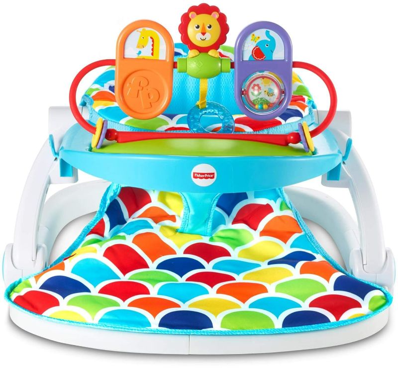 Photo 1 of Fisher-Price Baby Portable Baby Chair,Deluxe Sit-Me-Up Floor Seat with Removable Toys and Snack Tray,Happy Hills