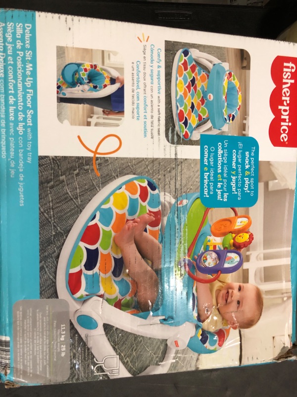 Photo 2 of Fisher-Price Baby Portable Baby Chair,Deluxe Sit-Me-Up Floor Seat with Removable Toys and Snack Tray,Happy Hills