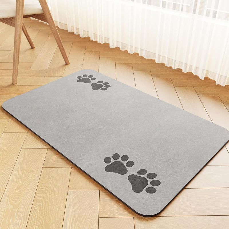 Photo 1 of Pet Feeding Mat-Absorbent Pet Placemat for Food and Water Bowl, Dog Food Mat with Waterproof Rubber Backing