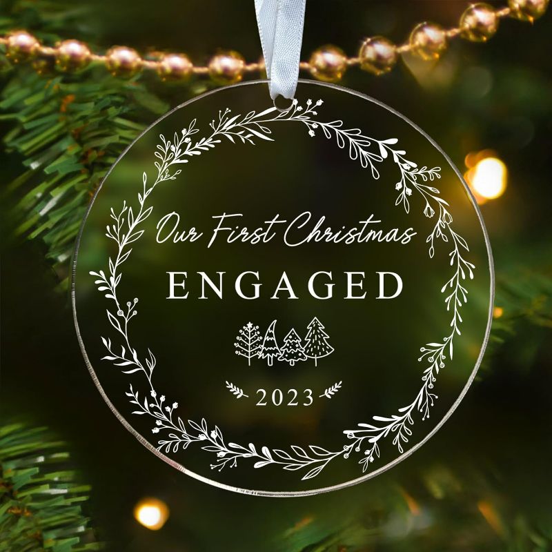 Photo 1 of Engagement Gifts for Couples - Our First Christmas Engaged Ornament