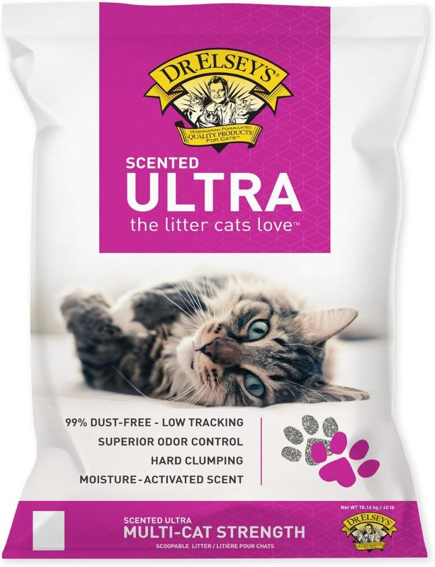 Photo 1 of Dr. Elsey's Premium Clumping Cat Litter | Ultra Scented | 99.9% Dust-Free, Low Tracking, Hard Clumping, Superior Odor Control, Natural Ingredients & Moisture-Activated Scent  40LBS