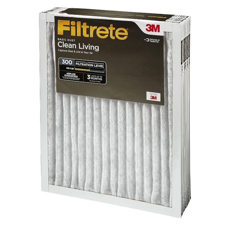 Photo 1 of Filtrete Clean Living Basic Dust Filter, MPR 300, 16 x 25 x 1-Inches 1-Pack
