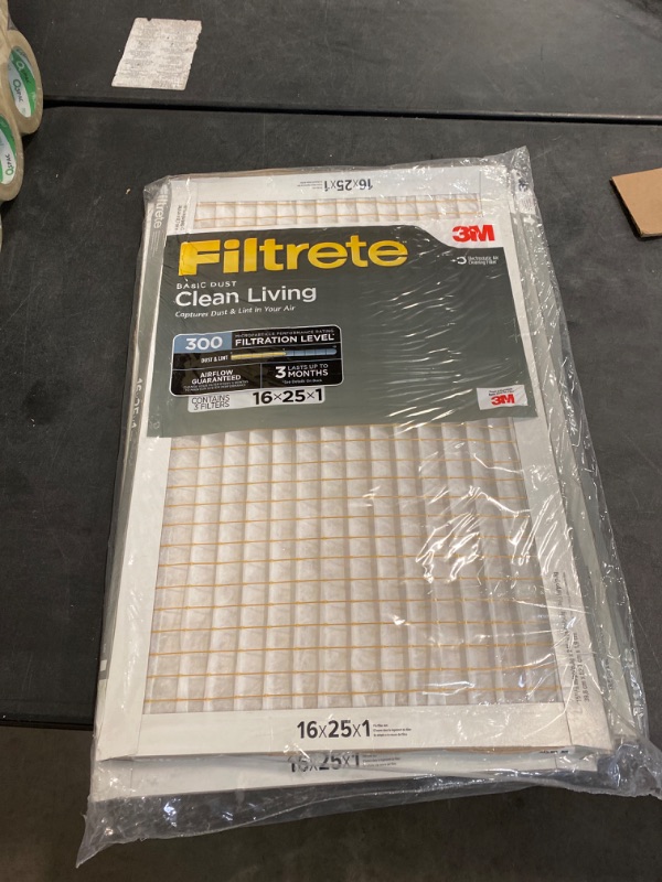 Photo 2 of Filtrete Clean Living Basic Dust Filter, MPR 300, 16 x 25 x 1-Inches 1-Pack
