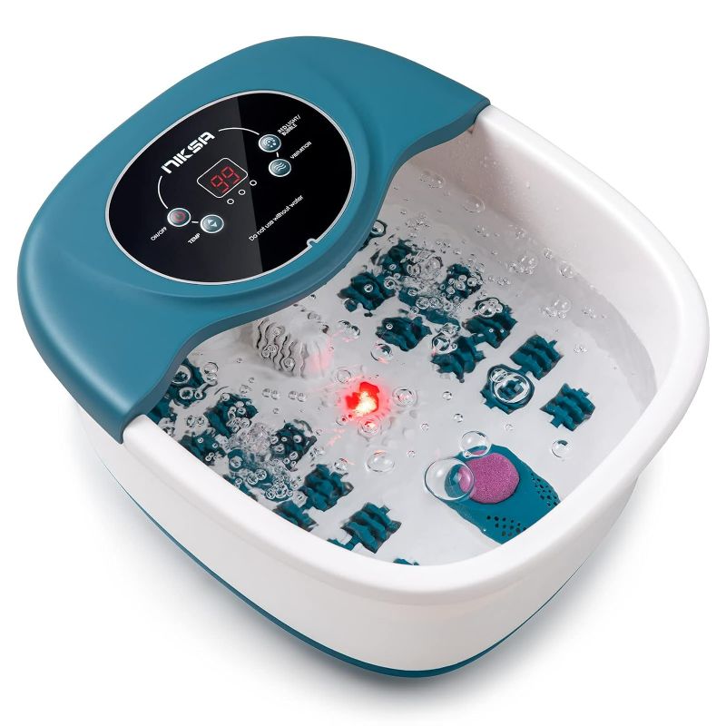 Photo 1 of Foot Spa Bath Massager with Heat, Bubble, Vibration and Temperature Control, 22 Massaging Rollers Foot Soak Tub for Foot Pain Relief, Pedicure Foot Soaker with Acupressure Massage Points & Red Light
