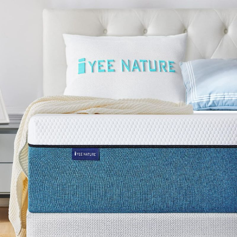 Photo 1 of IYEE NATURE King Mattress, 14 inch Gel Memory Foam King Mattress in a Box, with CertiPUR-US Beds Mattresses Medium Firm Foam Mattress for Sleep Mattress King Size 76 * 80 * 14 inch
