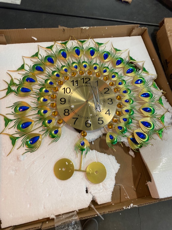 Photo 2 of MagicPro Peacock Wall Clock Big Size
