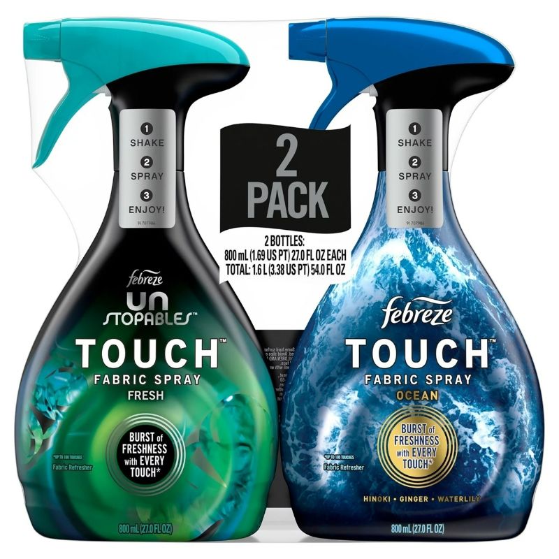 Photo 1 of Febreze Touch Fabric Spray, Ocean & Unstopables Fresh, 27 Ounce (Pack of 2)