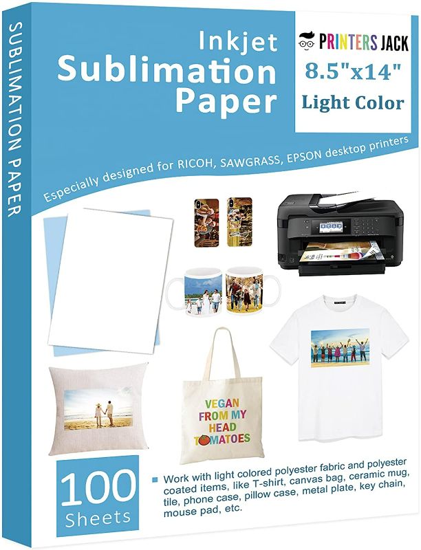 Photo 1 of Printers Jack Light Color Epson Sublimation Paper 8.5x11 inch All Inkjet Printers - 100 Sheets