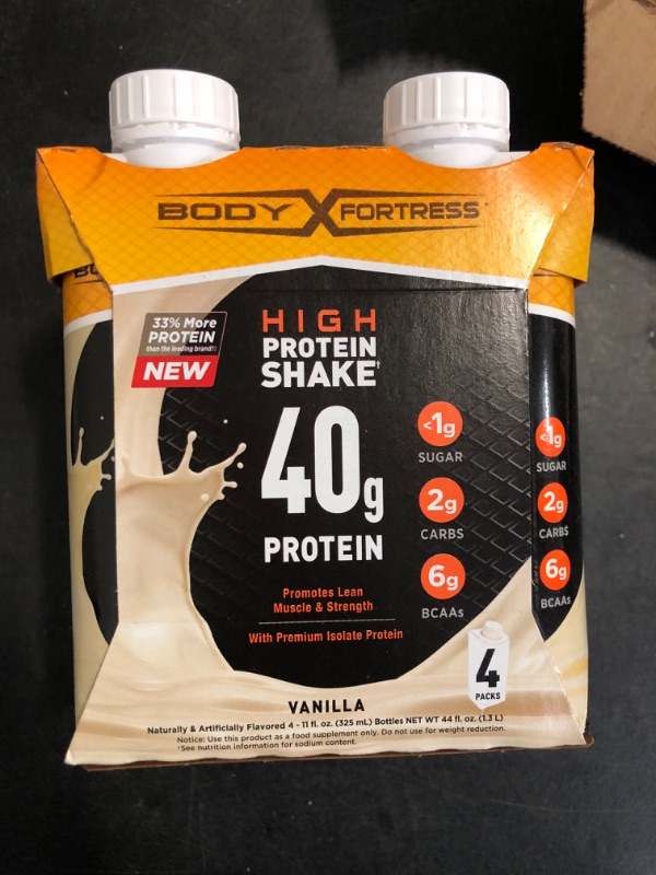Photo 2 of Body Fortress Ready to Drink Protein Shake, 40g of Protein, Vanilla, 11 Fl Oz (Pack of 12)