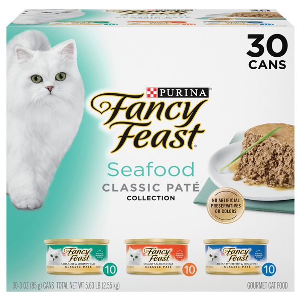 Photo 1 of Fancy Feast Classic Pate Wet Cat Food Seafood Variety Pack - 30 ct