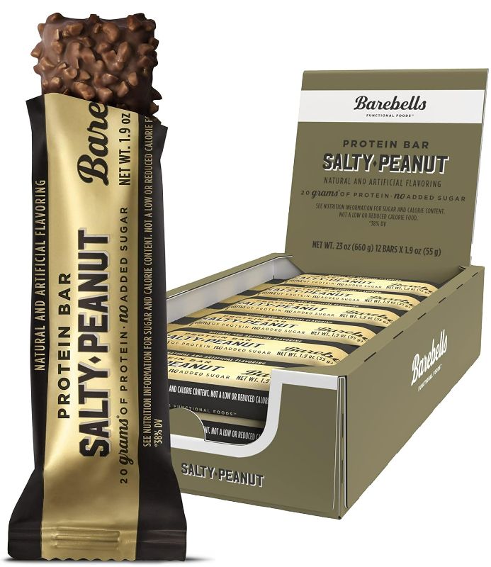 Photo 1 of Barebells Salty Peanut Protein Bars, 12 Count - 20g Protein, 1g Sugar Snack Bars