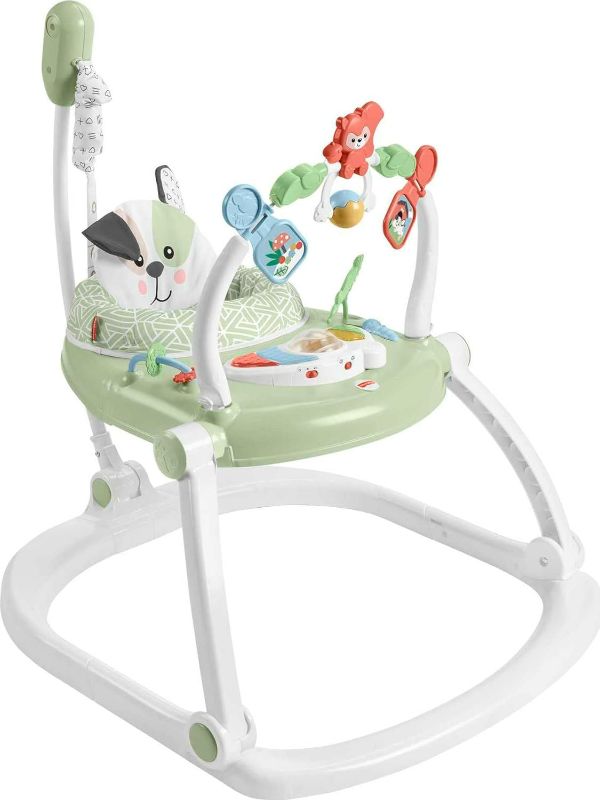 Photo 1 of Fisher-Price Baby Bouncer SpaceSaver Jumperoo Activity Center with Lights Sounds and Folding Frame, Puppy Perfection (Amazon Exclusive)
