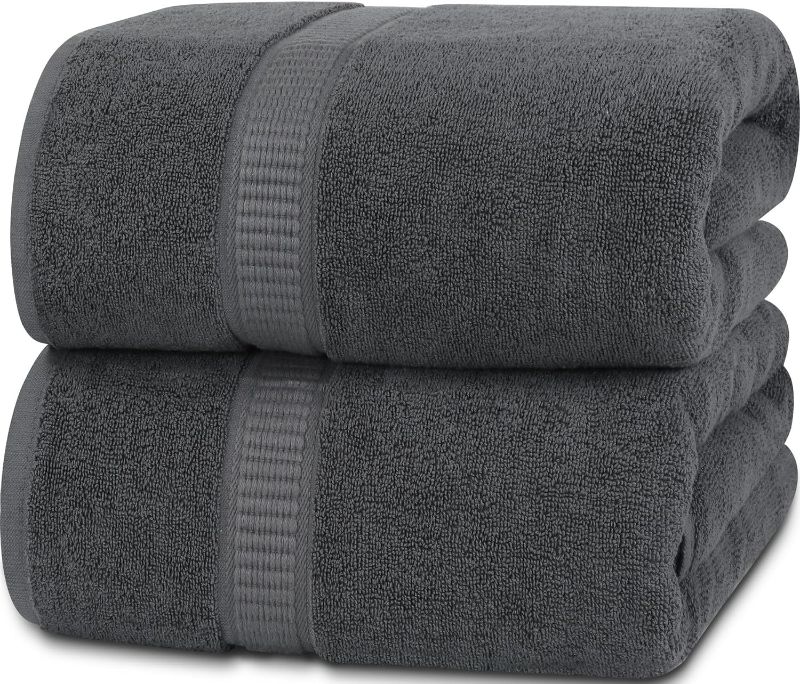 Photo 1 of Utopia Towels - Luxurious Jumbo Bath Sheet 2 Piece - 600 GSM 100% Ring Spun Cotton Highly Absorbent and Quick Dry Extra Large Bath Towel - Super Soft Hotel Quality Towel (35 x 70 Inches, Grey)
