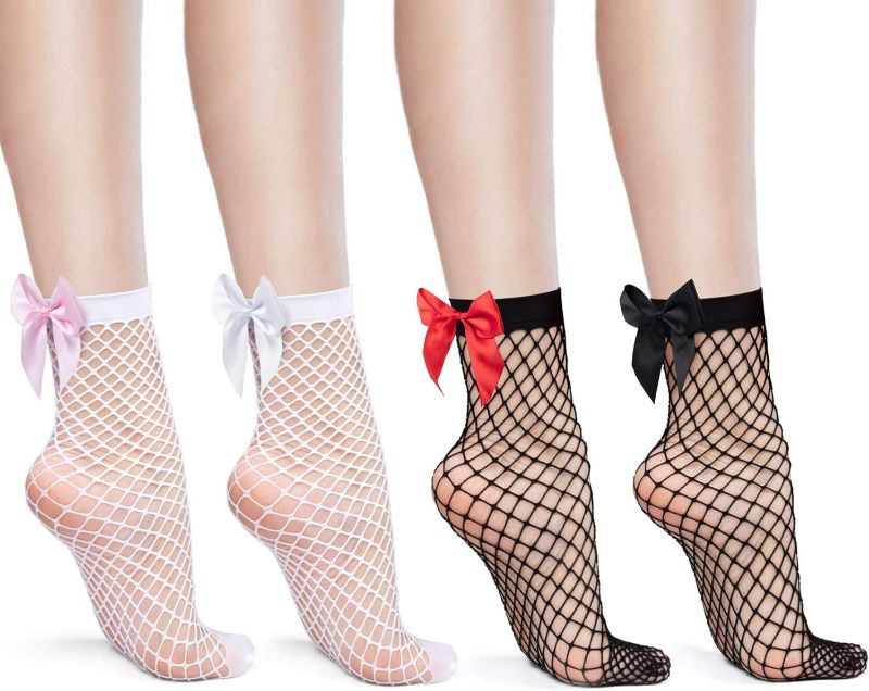 Photo 1 of PAGOW Women Fishnet with Bowknot Socks
