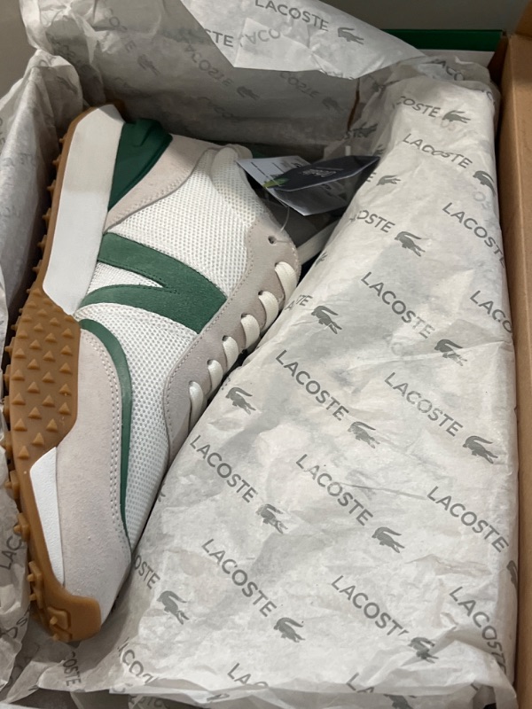 Photo 2 of Men's Lacoste L-Spin Deluxe Leather Trainers White/Green size 11
