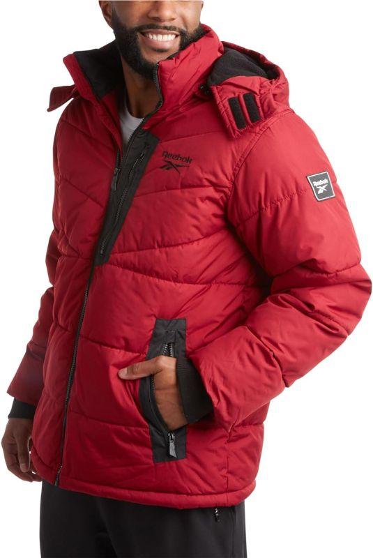Photo 1 of Reebok Men's Winter Jacket - Heavyweight Quilted Puffer Parka Coat - Weather Resistant Jacket for Men XXL