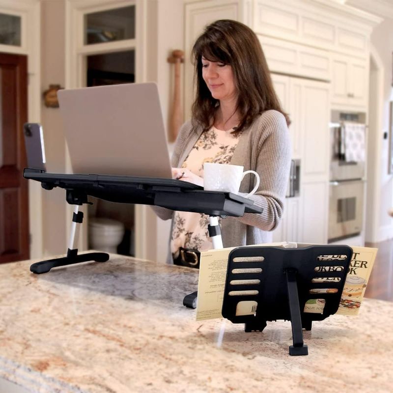 Photo 2 of Limitless TotalDesk Portable Modern Workstation and Lap Desk with Adjustable Height & Tilt (Black)
