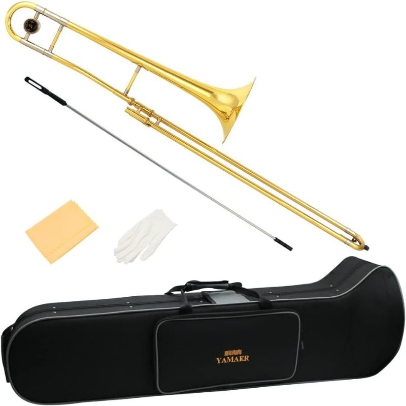 Photo 1 of Yamaer Alto Trombone Bb Trombone Instrument for Beginners Student and Adult Learners to play,including(glod)