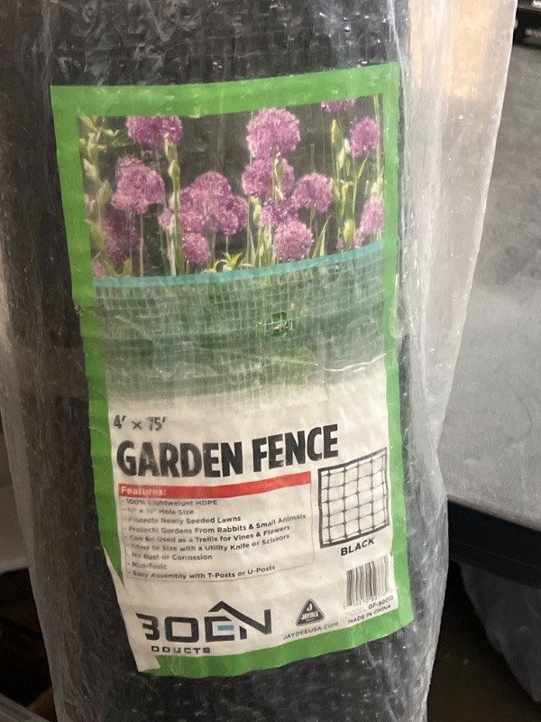Photo 2 of BOEN Garden Fence Temporary Barrier Outdoor Fence for Dog, Rabbit or Deer, Garden Netting Plastic Mesh Plant Protection (4' x 75', Green)
