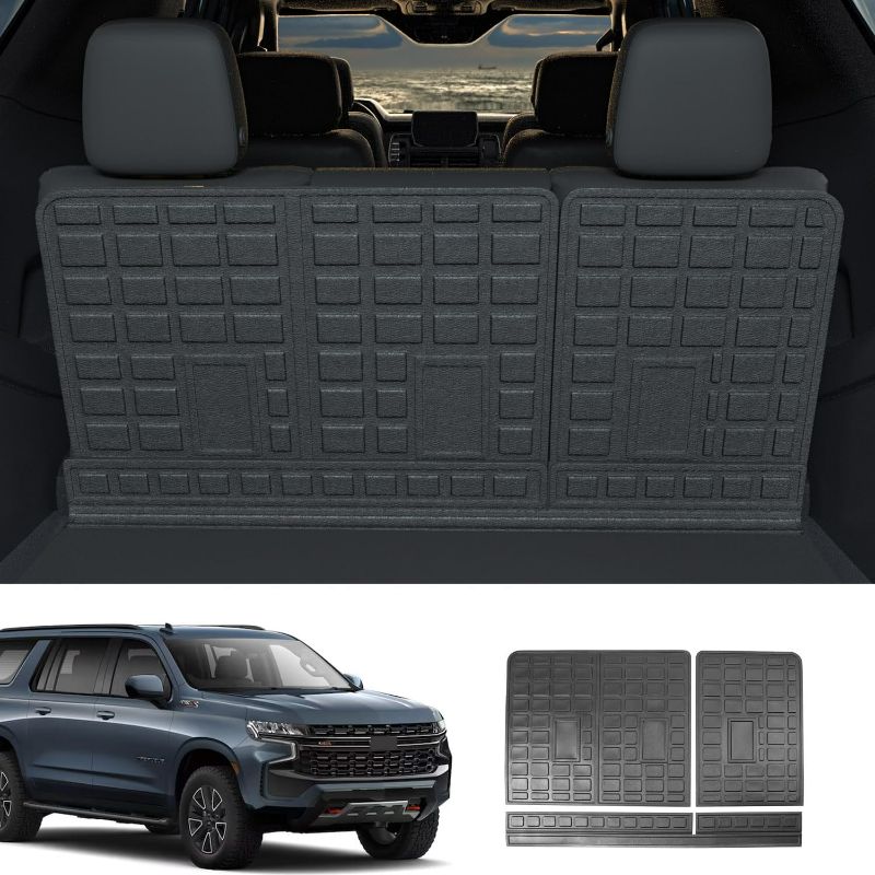 Photo 1 of powoq Backrest Mats Compatible with 2022 2023 Chevy Tahoe/GMC Yukon Back Seat Protector All Season Protection Mats Replacement for 2022 2023 Chevy Tahoe/GMC Yukon Accessories(Backrest Mat)
