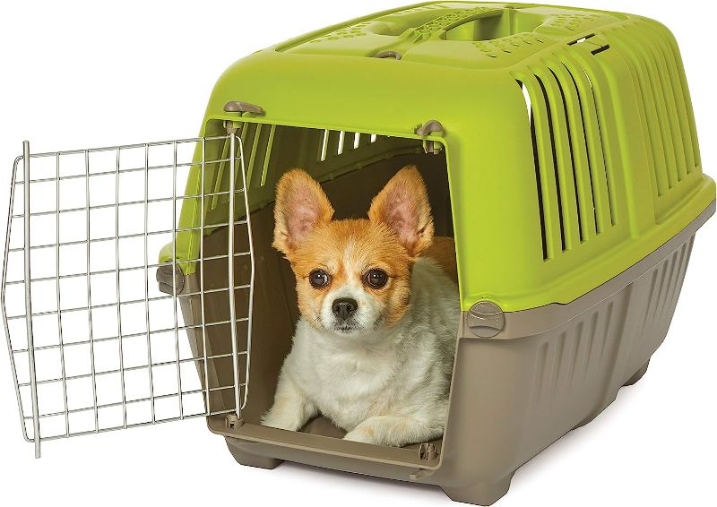 Photo 1 of MidWest Homes for Pets Spree Travel Pet Carrier, Dog Carrier Features Easy Assembly and Not The Tedious Nut & Bolt Assembly of Competitors, Green, 24-Inch Small Dog Breeds (1424SPG)
